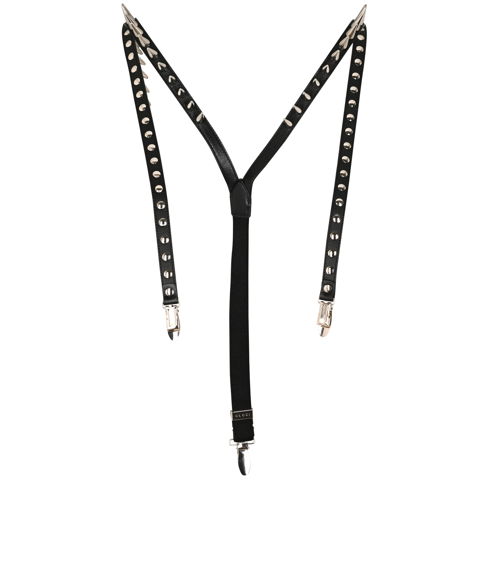 Gucci Studded Clip-On Braces, &pound;275, Accessories, Black, Leather, Back view